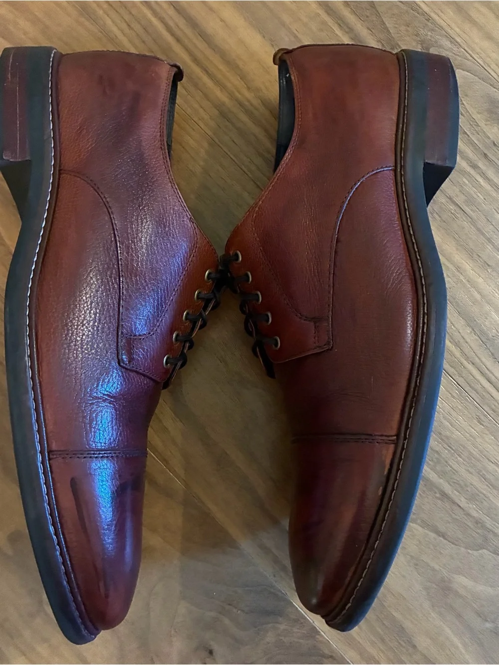 Cole Haan Brown Leather Cap Toe Dress Shoes